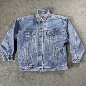 Vintage Levis Denim Jacket Women's L Blue Jean Trucker 80s USA Made‎ 77930-7206